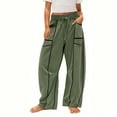thumbnail image 1 of Mgmyaa Girl's Loose Wide Leg Pants with Pockets Casual Elastic Waist Trousers Baggy Palazzo Pants for Girls, 1 of 8