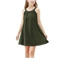 thumbnail image 1 of Mgmyaa Girl's Summer Casual Dress Slip Knee Length Tank Dress Cute Midi Beach Sundress for 4-15T Kids, 1 of 8