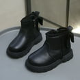 thumbnail image 1 of Mgmyaa Girls Ankle Boots Girls Winter Short Leather Boots Side Zip British-style Shoes, 1 of 4