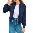 thumbnail image 1 of Mgmyaa Girls Bomber Jacket No-Hood Zip Up Jacket Long Sleeve Pockets Warm Coat for 5-14 Years, 1 of 6