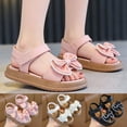 thumbnail image 1 of Mgmyaa Girls Bow Open Toe Sandals with Adjustable Straps Non-Slip Soft Sole Casual Summer Shoes, 1 of 9