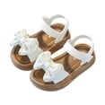 thumbnail image 1 of Mgmyaa Girls Bow Open Toe Sandals with Adjustable Straps Non-Slip Soft Sole Casual Summer Shoes, 1 of 9