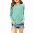 thumbnail image 1 of Mgmyaa Girls Boys Long Sleeve Shirts, Soft Casua Crewneck Base Layer Tops for Kids, 1 of 5