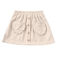 thumbnail image 1 of Mgmyaa Girls Corduroy Skirt with Heart Pockets Ruffle Trim Elastic Waist Summer Casual A-Line Skirt for Toddler Little Kid 1-7 Years, 1 of 9