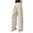 thumbnail image 1 of Mgmyaa Girls' Elastic Waist Wide Leg Pants Breathable Summer Casual Long Pants with Sun Protection for Children Age 4-14 Years, 1 of 5