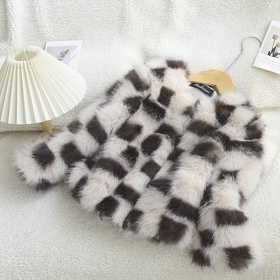 Mgmyaa Girls Faux Shearling Jacket Winter Warm Coat Long Sleeve Fleece Lined Thicken Outerwear Size 1-11 Years