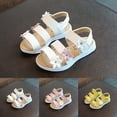 thumbnail image 1 of Mgmyaa Girls Floral Open Toe Sandals with Adjustable Straps Soft Sole Casual Princess Shoes, 1 of 9