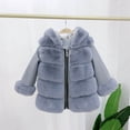thumbnail image 1 of Mgmyaa Girls Hooded Plush Fleece Jacket Zip Up Thick Fuzzy Coat Warm Winter Outerwear Casual Top 2-11 Years, 1 of 4