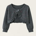 thumbnail image 1 of Mgmyaa Girls Knitted Cardigan Round Neck Long Sleeve Shawl Casual Comfortable Jacket Size 0-6Y, 1 of 3