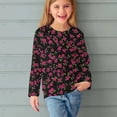 thumbnail image 1 of Mgmyaa Girls Long Sleeve Pullover Shirts with Round Neck, Printed Casual Tops for Girls, Soft Comfortable Daily Wear, 1 of 5