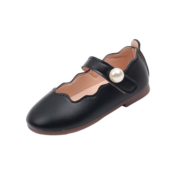 Mgmyaa Girls Pearl Closed Toe Sandals with Adjustable Straps Soft Sole Casual Princess Shoes