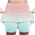 thumbnail image 1 of Mgmyaa Girls Skirts Gradient High Elastic Waist A-Line Skirts Built in Shorts Casual Mini Skorts for Kids, 1 of 6