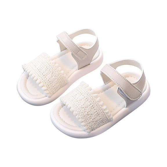 Mgmyaa Girls Soft Sole Breathable Sandals for Casual Play Comfortable Hook-and-Loop Non Slip Infant Summer Footwear