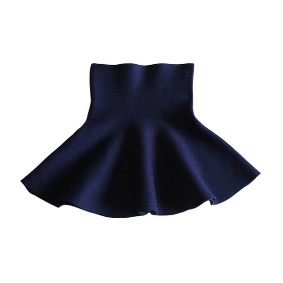 Mgmyaa Girls Solid Color Ruffle Skirt Elastic Waist Casual Mini Skirt with Lining for Kids Ages 3-13