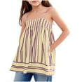 thumbnail image 1 of Mgmyaa Girls' Spaghetti Straps Tank Tops Sleeveless Color-Blocked Striped Pleated Tank Top, 1 of 5