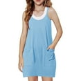 thumbnail image 1 of Mgmyaa Girls Summer Dresses Casual Spaghetti Straps Low Back Mini Dress Sleeveless Shorts Rompers with Pockets, 1 of 7