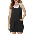 thumbnail image 1 of Mgmyaa Girls Summer Dresses Casual Spaghetti Straps Low Back Mini Dress Sleeveless Shorts Rompers with Pockets, 1 of 7