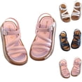 thumbnail image 1 of Mgmyaa Girls Versatile Open Toe Sandals with Adjustable Straps Soft Sole Casual Princess Shoes, 1 of 7