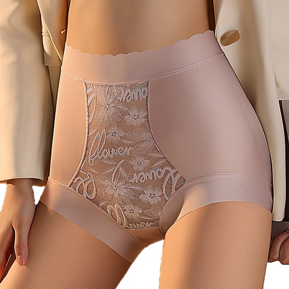 Mgmyaa High Waisted Ice Silk Underwear for Womens Seamless Thin Underwear with Polylactic Acid Antibacterial Gusset