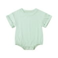 thumbnail image 1 of Mgmyaa Infant Baby Romper with Snap Front and Round Neck - Soft Stretch Fabric Short Sleeve Outfit, 1 of 8