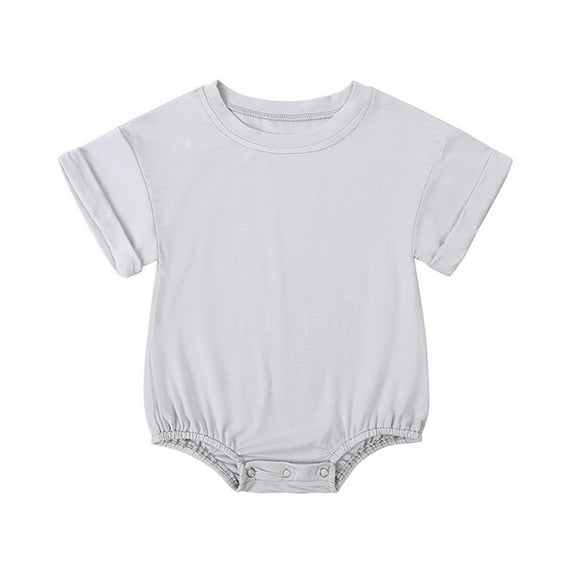 Mgmyaa Infant Baby Romper with Snap Front and Round Neck - Soft Stretch Fabric Short Sleeve Outfit