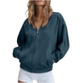 thumbnail image 1 of Mgmyaa Jacket for Women Casual Winter Turn-Down Collar Jacket Shackets Lightweight Zip Up Outerwear with Pockets, 1 of 8
