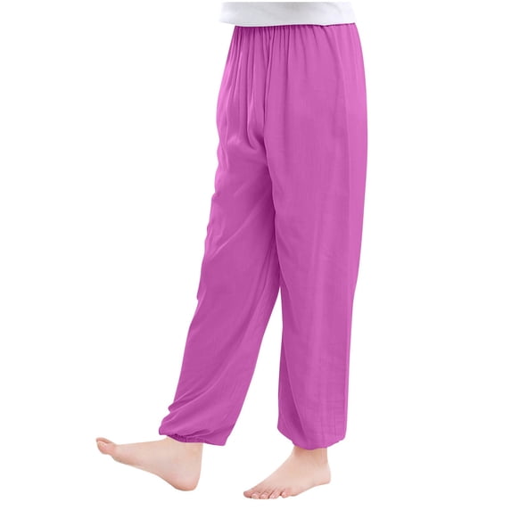 Mgmyaa Kids Casual Lantern Pants Breathable Mosquito Proof Ankle Pants Summer Thin Long Trousers for 2-16 Years