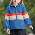 thumbnail image 1 of Mgmyaa Kids Color Block Hooded Zip-Up Jacket Boys Girls Lightweight Windbreaker Long Sleeve Outerwear with Pockets for Fall Spring School, 1 of 10