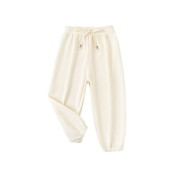 Mgmyaa Kids Corduroy Sports Pants with Adjustable Waist Straps Casual Pants for Boys and Girls