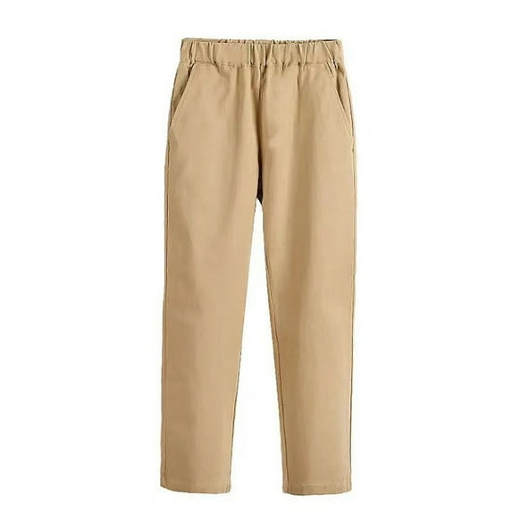 Mgmyaa Kids Elastic Waist School Uniform Pants for Kids Performance Dress and Casual Outerwear Comfortable Fit for Daily Wear