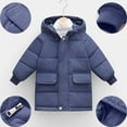 thumbnail image 1 of Mgmyaa Kids' Fleece-Lined Mid-Length Hooded Jacket for Boys and Girls, Thickened Winter Coat with Pockets, Warm Casual Outerwear 2-12 Years, 1 of 7