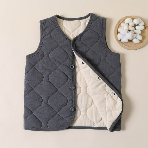 Mgmyaa Kids Fleece Vest Sleeveless Jacket Warm Thicken Fleece Lined Casual Outerwear for Boys Girls 8-14 Years