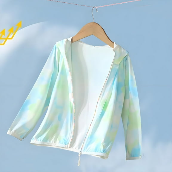 Mgmyaa Kids Girls Lightweight Sun Protection Jacket UV Defense Outerwear Zipper Hoodie Spring Fall Long Sleeve Top 2-16 Years