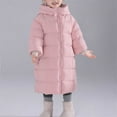 thumbnail image 1 of Mgmyaa Kids Knee Length Winter Coat Girls Boys Thick Hooded Puffer Down Jacket Warm Outerwear Ages 4-11 Years, 1 of 5