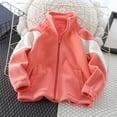 thumbnail image 1 of Mgmyaa Kids Long Sleeve Zipper Sports Jacket Fleece Warm Color Block Casual Outerwear for Boys Girls Fall Winter Athletic Active 3-13Y, 1 of 3