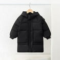 thumbnail image 1 of Mgmyaa Kids' Mid-Length Hooded Parka with Fleece Lining, Thickened Long Sleeve Winter Coat, Casual Warm Outerwear 2-13 Years, 1 of 6