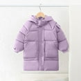 thumbnail image 1 of Mgmyaa Kids' Mid-Length Hooded Parka with Fleece Lining, Thickened Long Sleeve Winter Coat, Casual Warm Outerwear 2-13 Years, 1 of 6