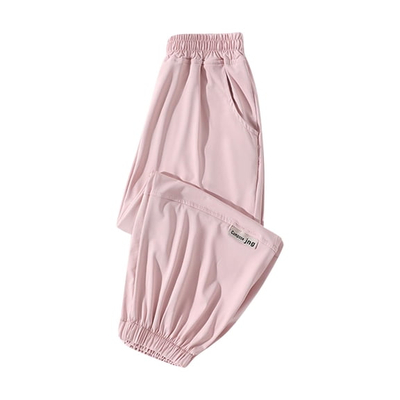 Mgmyaa Kids Printed Thin Pants Loose Fit Ankle Tied Casual Summer Joggers for Sun Protection Age 3-15 Years