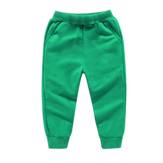 Mgmyaa Kids' Sports Joggers Pants with Ankle Cuffs, Solid Color Pull-On Sweatpants for Boys & Girls, Casual Elastic Waist Active Pants Sizes 0-13Y