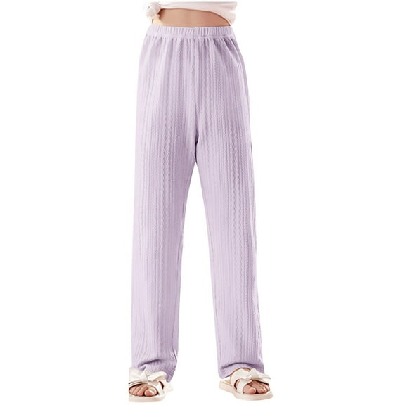 Mgmyaa Kids Summer Elastic Pants Casual Sports Home Sleeping Pants for Boys Girls Size 3-14Years