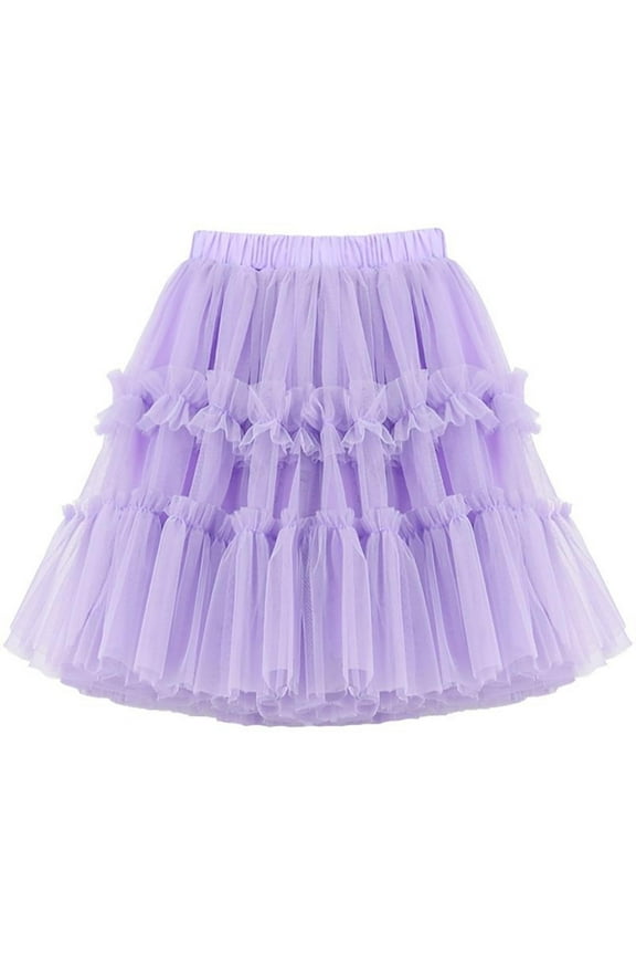 Kids Tutu Skirts Layered Tulle, Fit 2-14 yrs Little & Big Girls for Dance Party Costume
