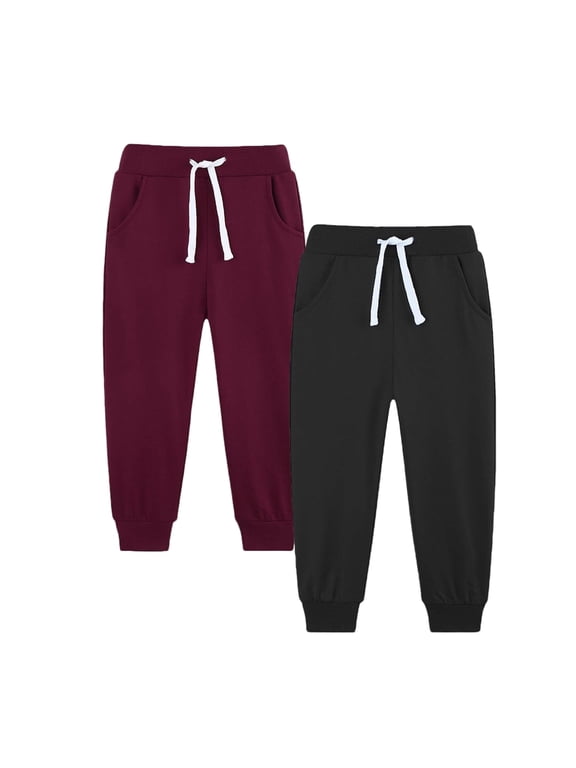Kids Winter Fleece-Lined Warm Pants Cold-Proof Thermal Trousers for Boys and Girls Age 5-14 Years with Elastic Waist