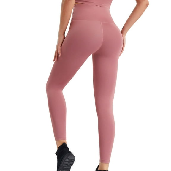 Mgmyaa Leggings for Women Butt Lift High Waisted Tummy Control No See-Through Yoga Pants Workout Running Leggings, Pink M