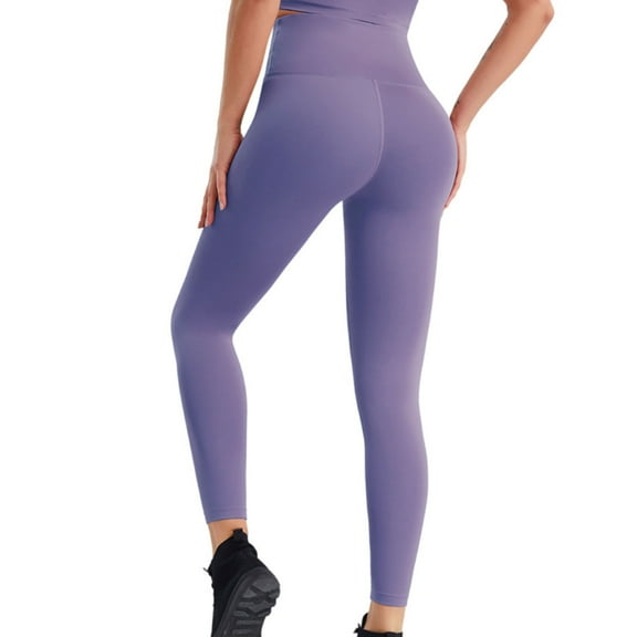 Mgmyaa Leggings for Women Butt Lift High Waisted Tummy Control No See-Through Yoga Pants Workout Running Leggings, Purple S