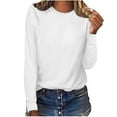 thumbnail image 1 of Mgmyaa Long Sleeve T-Shirts for Women Solid Casual Crew Neck Loose Basic Tee Top, 1 of 6