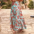 thumbnail image 1 of Mgmyaa Maxi Skirt for Women Floral Print Boho High Waist Long Skirt with Pockets & Side Split, Spring Summer Vacation A Line Skirts for Women, 1 of 5