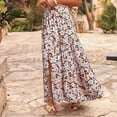 thumbnail image 1 of Mgmyaa Maxi Skirt for Women Floral Print Boho High Waist Long Skirt with Pockets & Side Split, Spring Summer Vacation A Line Skirts for Women, 1 of 5