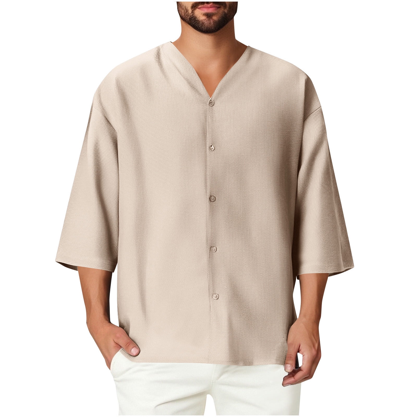 3/4 Sleeve Button Up Shirt