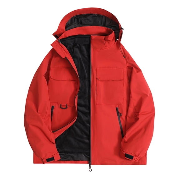 Mgmyaa Men's 3-in-1 Waterproof Hiking Jacket with Detachable Liner and Hood for Fall Winter