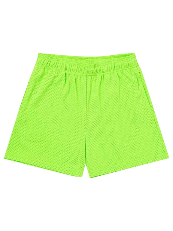 Men's Athletic Gym Shorts Training Breathable Mesh Swim Trunks Board Shorts with Pockets